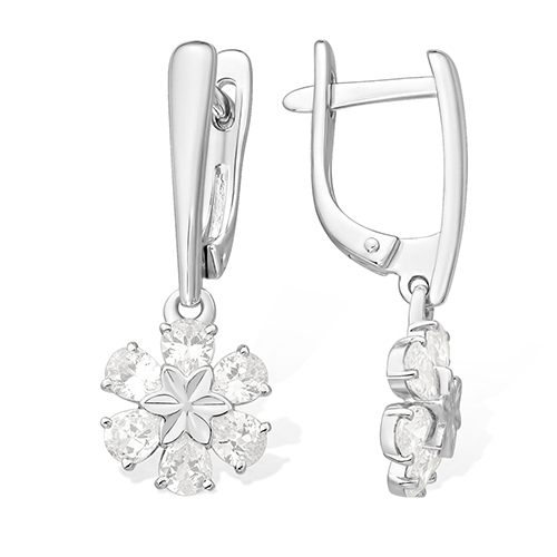 

Серьги подвески из серебра ЯХОНТ Золотой 224904, фианит, 224904