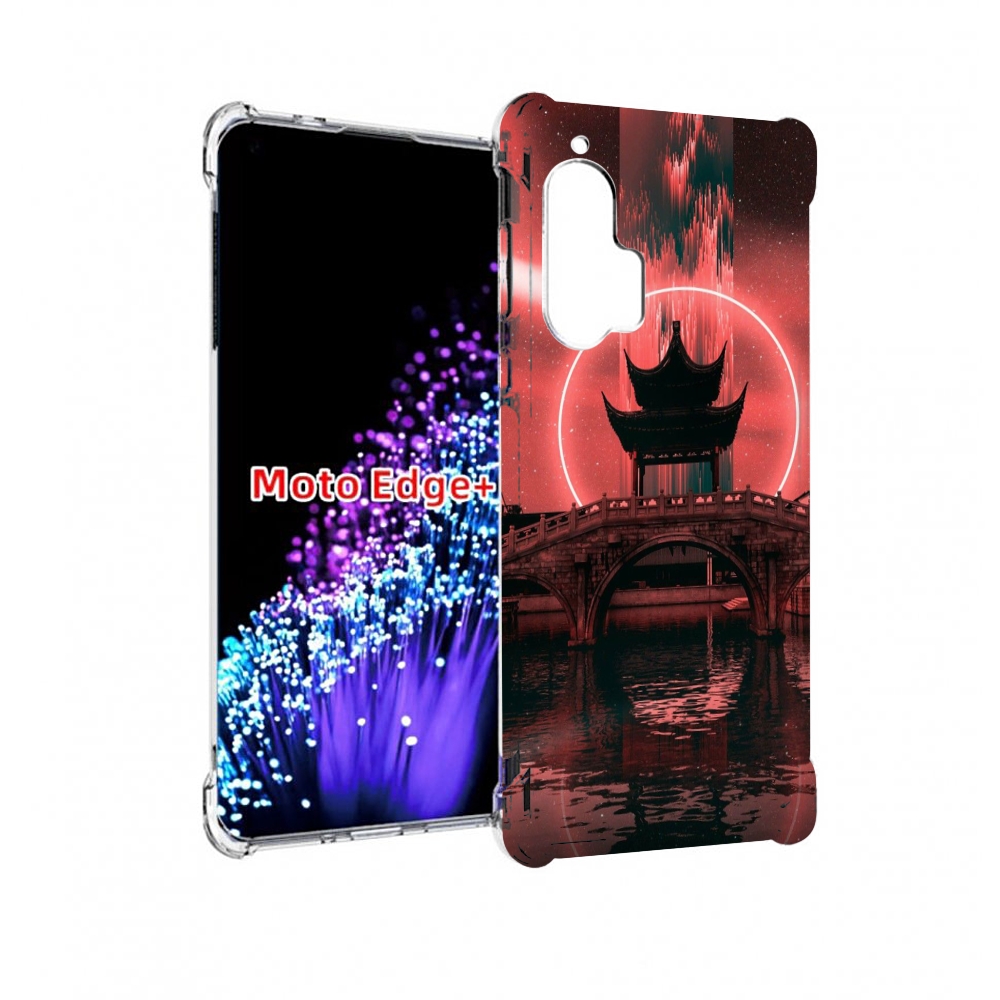 

Чехол MyPads японский мост красный фон для Motorola Edge+ Plus, Прозрачный, Tocco
