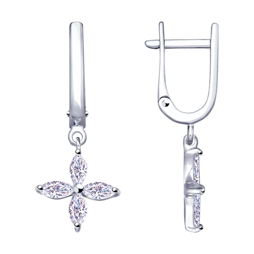 

Серьги подвески из серебра ЯХОНТ Золотой 215071, фианит, 215071