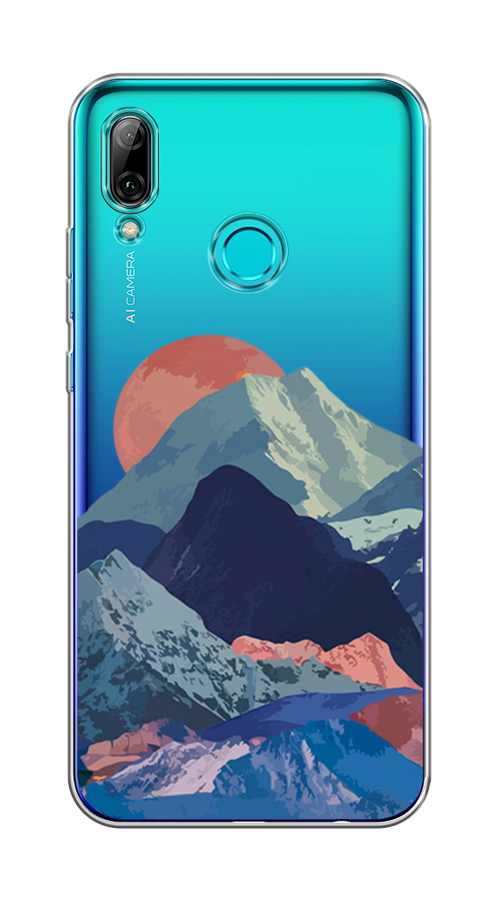

Чехол на Honor 10 Lite "Закат в снежных горах", Бордовый;серый;голубой, 67250-2