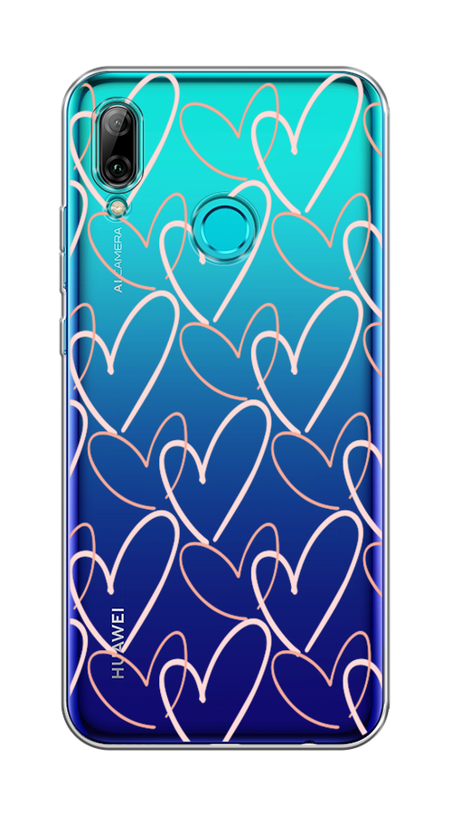 

Чехол на Honor 10 Lite "Узор из сердечек", Розовый;бежевый, 67250-6