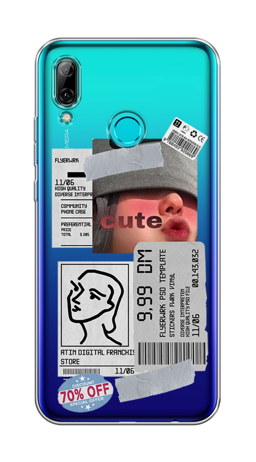 

Чехол на Honor 10 Lite "Cute girl collage", Розовый;серый;голубой, 67250-6