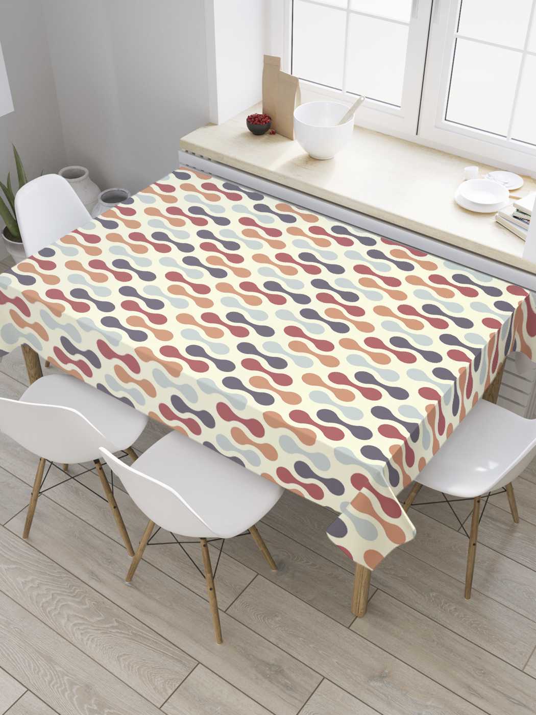 

Скатерть прямоугольная JoyArty "Геометрические формы" из сатена, 120x145 см, Коричневый, Геометрические формы