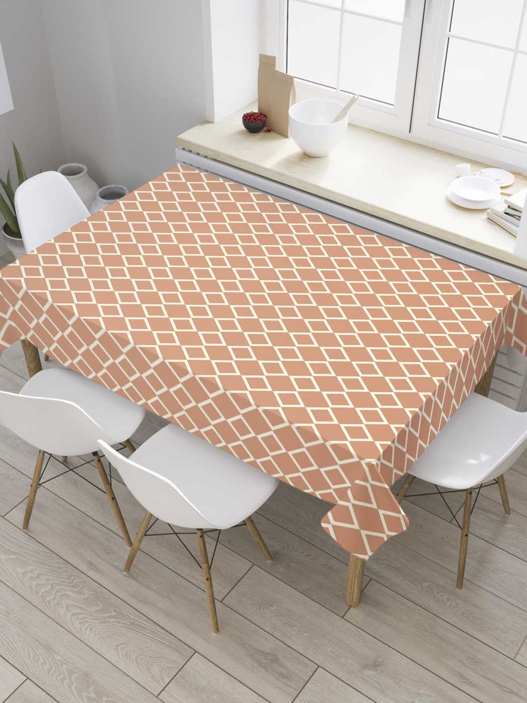 

Скатерть прямоугольная JoyArty "Ряды ромбов" из сатена, 120x145 см, Оранжевый, Ряды ромбов