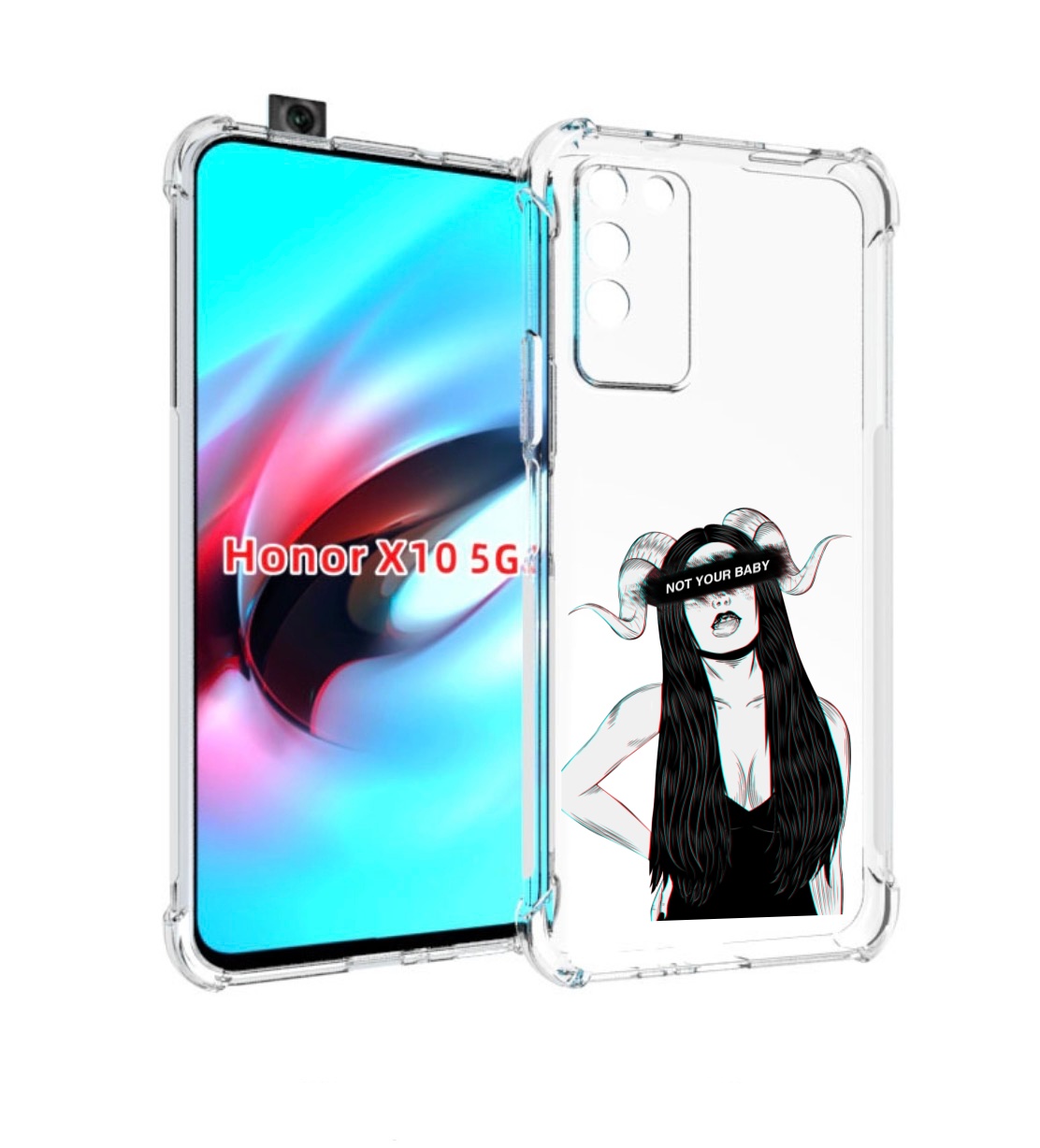 

Чехол MyPads not-your для Honor X10, Прозрачный, Tocco