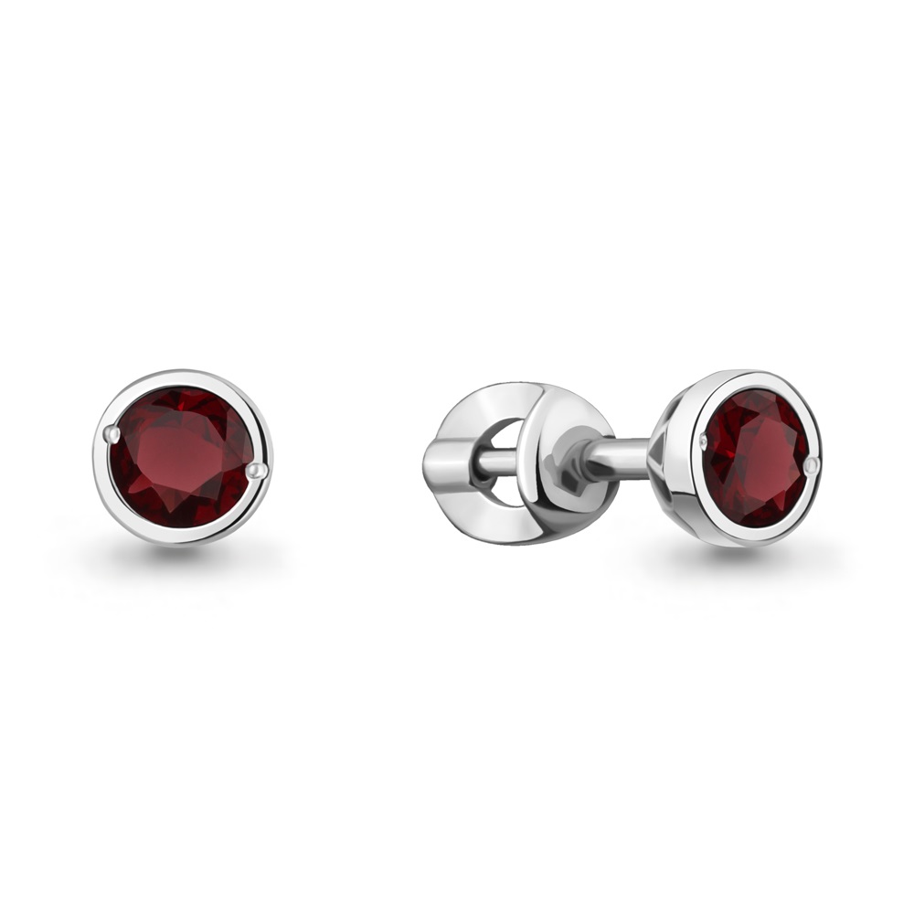

Серьги-пусеты из серебра с гранатом Aquamarine 4407103ст, 4407103ст