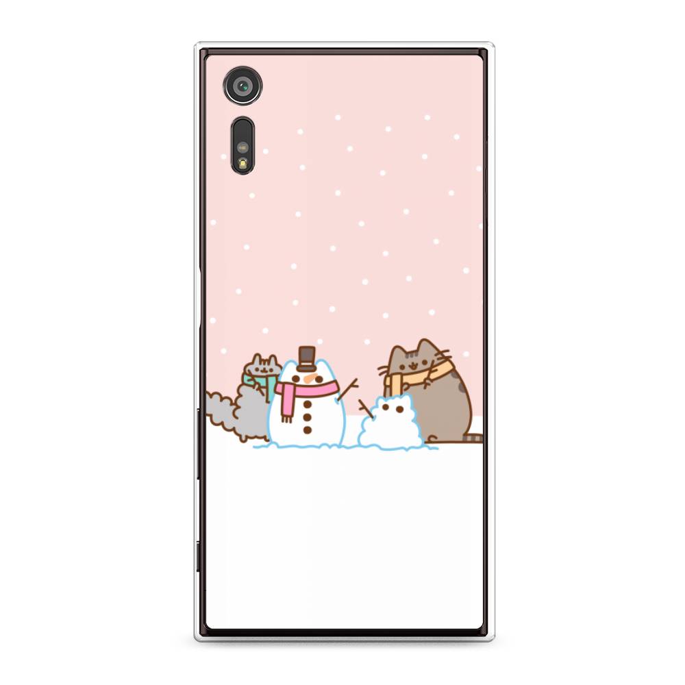 

Чехол на Sony Xperia XZ "Котики в снегу", Розовый;белый;серый, 51450-5