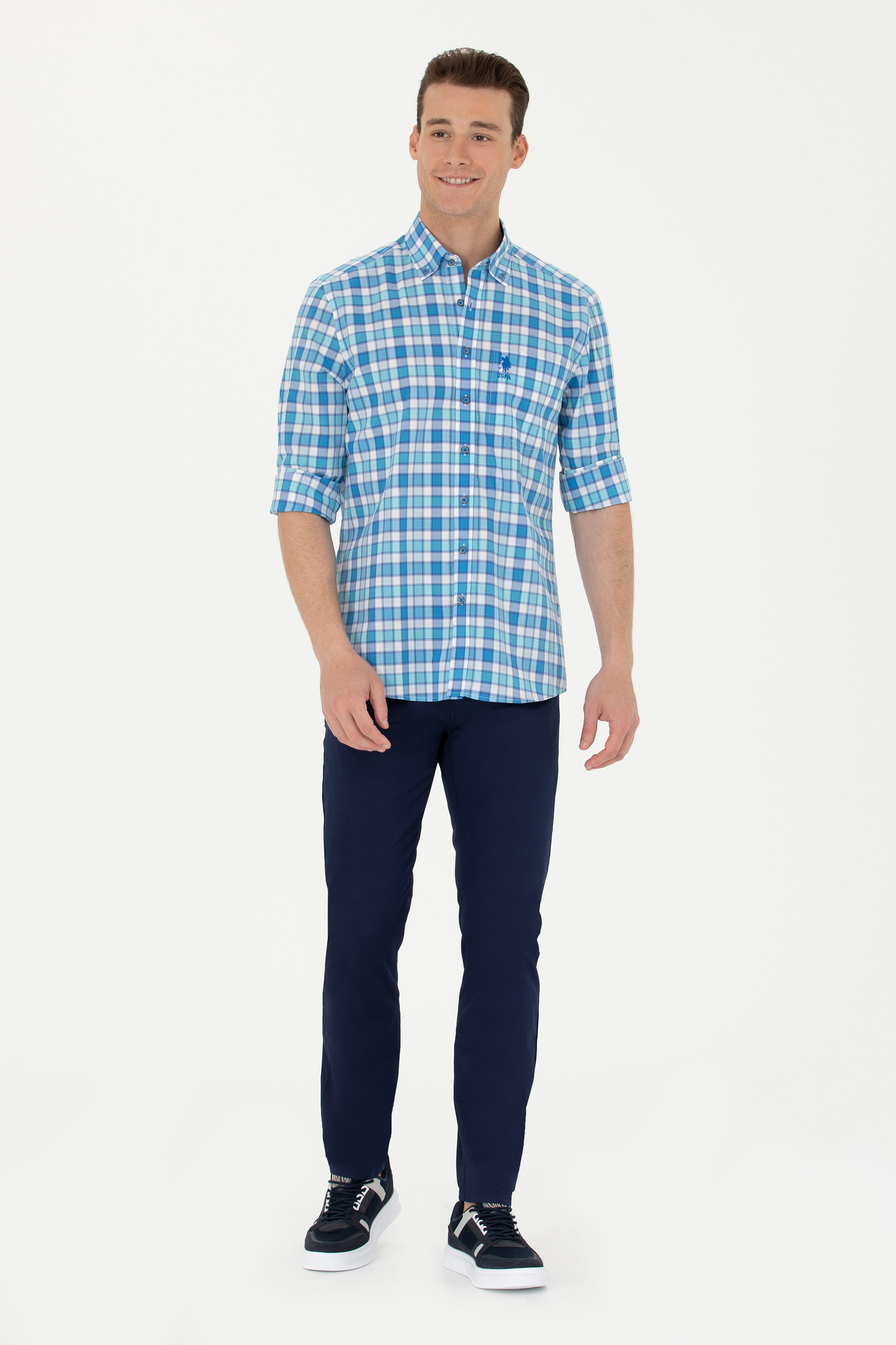 

Брюки мужские U.S. POLO Assn. G081GL0780CARLOS23Y синие 31, Синий, G081GL0780CARLOS23Y