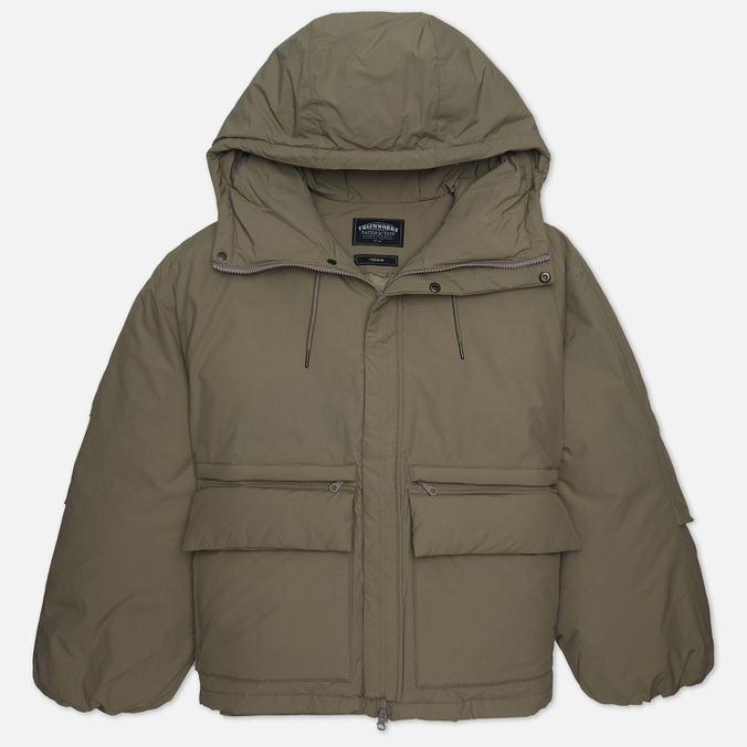 Мужской пуховик FrizmWORKS Hooded Puffer Down Parka бежевый, Размер M