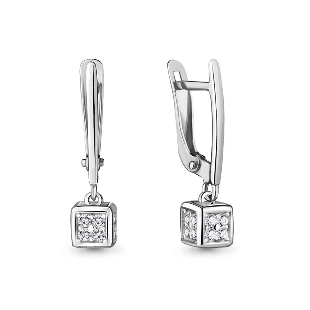 

Серьги подвески из серебра с фианитом Aquamarine 48068.5ст, 48068.5ст