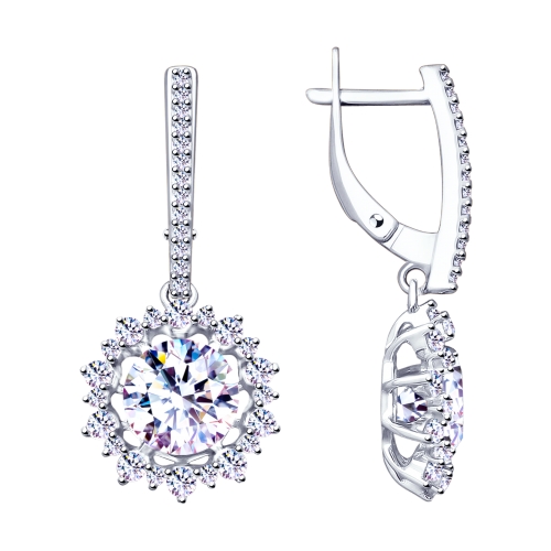 

Серьги подвески из серебра ЯХОНТ Золотой 207637, фианит, 207637