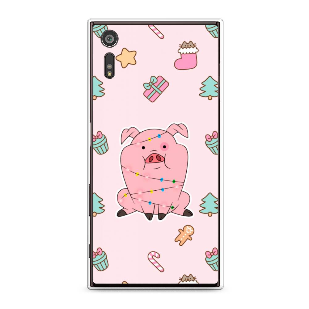 

Чехол для Sony Xperia XZ "Розовая свинка", Розовый;зеленый, 51450-5