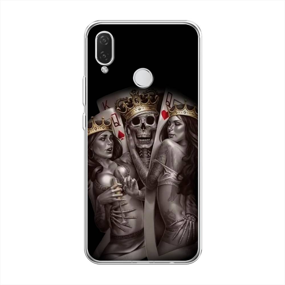

Чехол на Huawei P Smart Plus/Nova 3i "Карты король и королевы", Серый;желтый, 68250-6