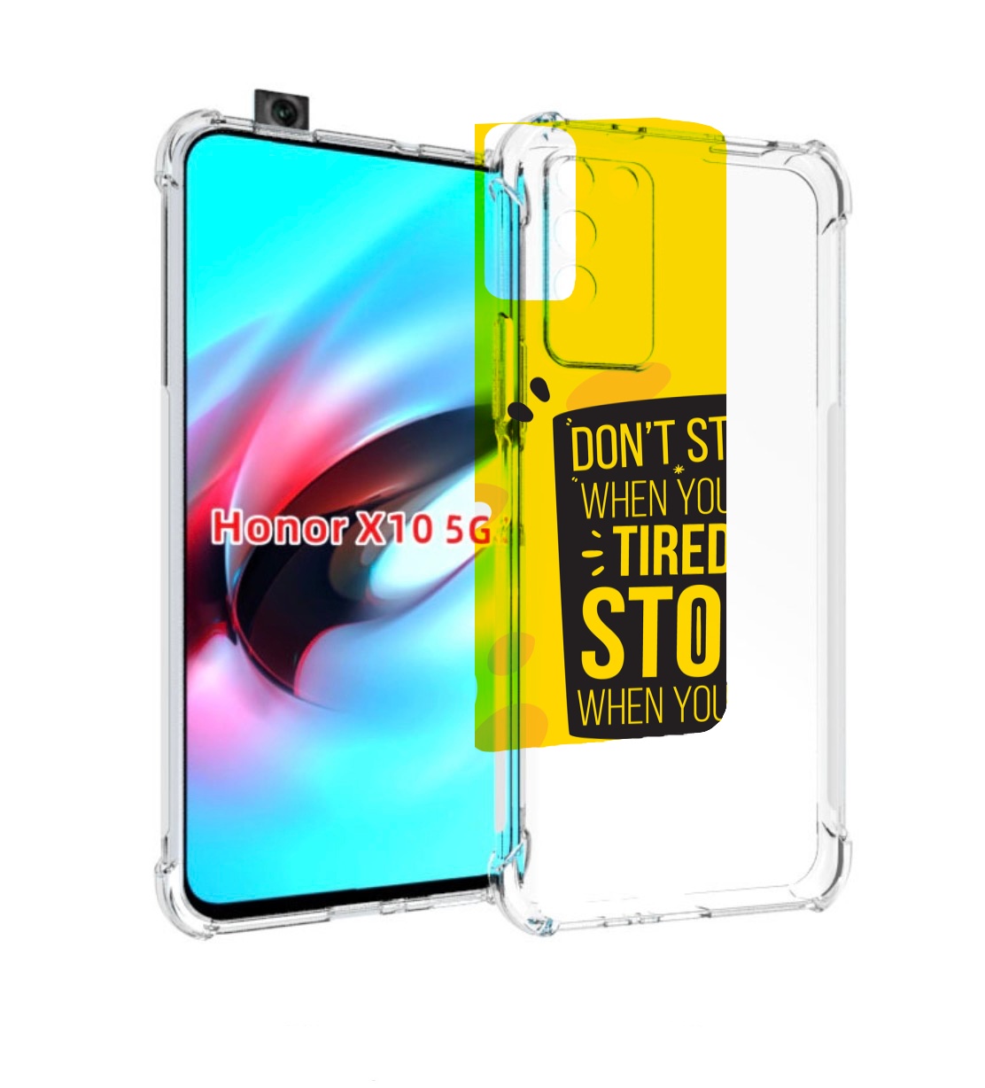 

Чехол MyPads yellow-done для Honor X10, Прозрачный, Tocco