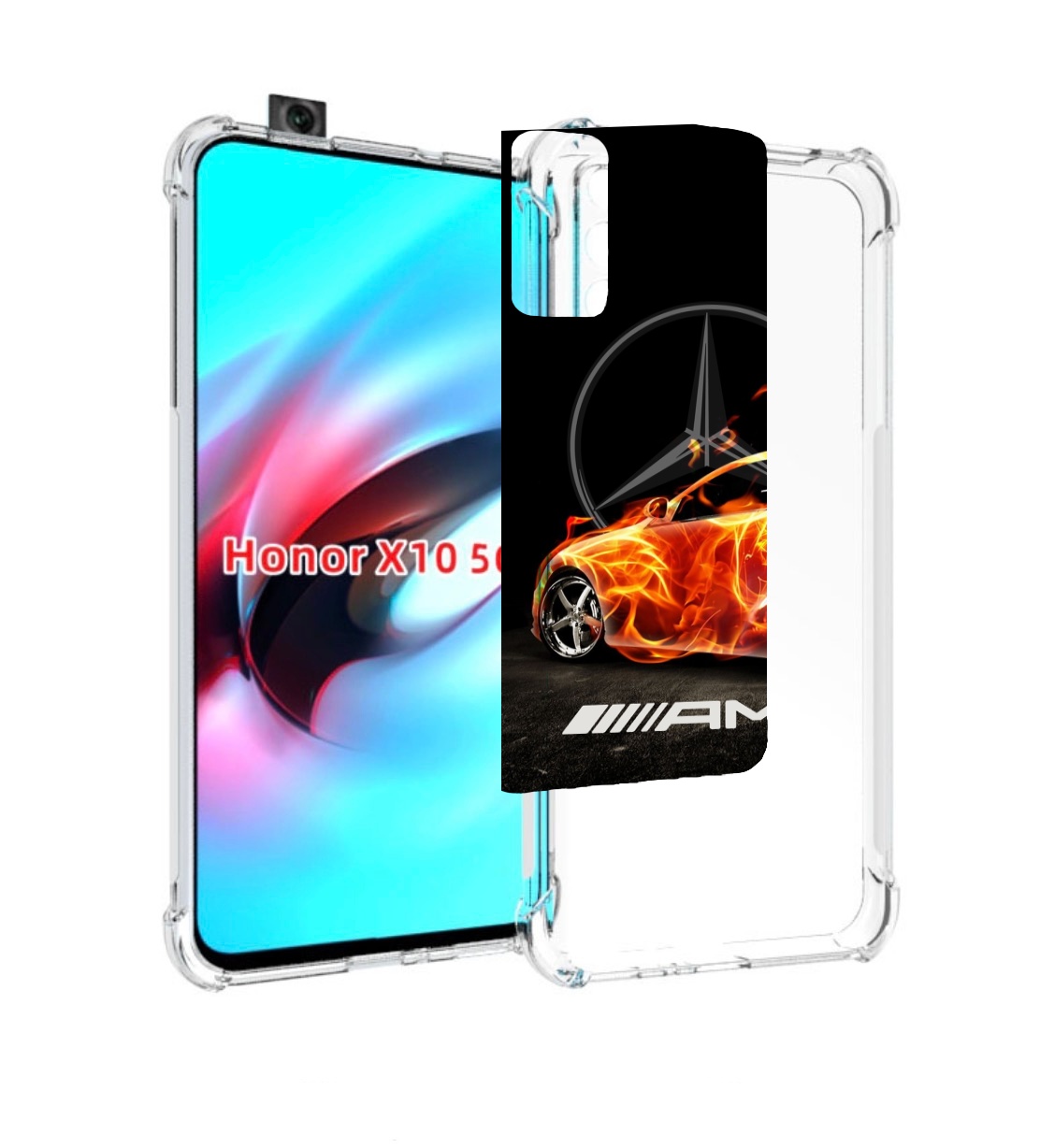 

Чехол MyPads АМГ мужской для Honor X10, Прозрачный, Tocco