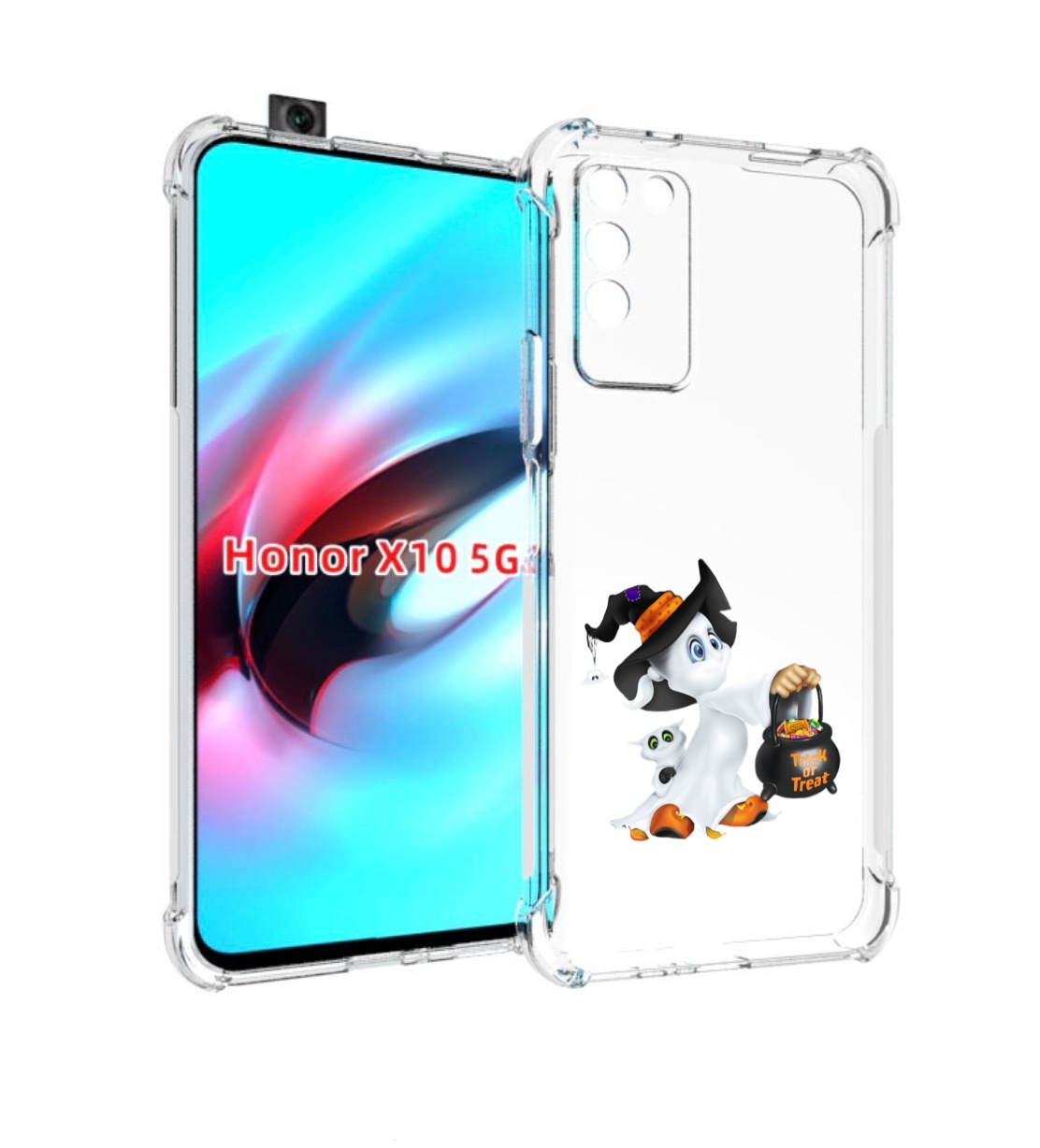 

Чехол MyPads Маленький призрак для Honor X10, Прозрачный, Tocco