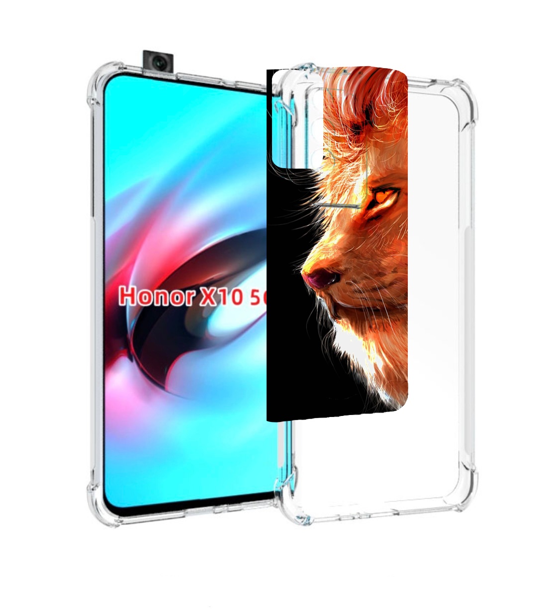 

Чехол MyPads Арт-рисунок-льва мужской для Honor X10, Прозрачный, Tocco