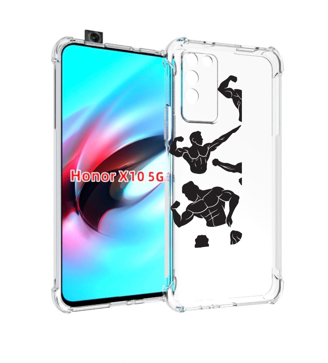 

Чехол MyPads Атлет мужской для Honor X10, Прозрачный, Tocco