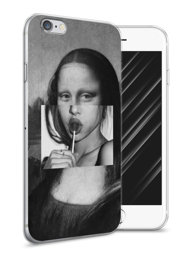 

Чехол Awog на Apple iPhone 6S / Айфон 6S "Mona Lisa sucking lollipop", Разноцветный, 0104S50-9