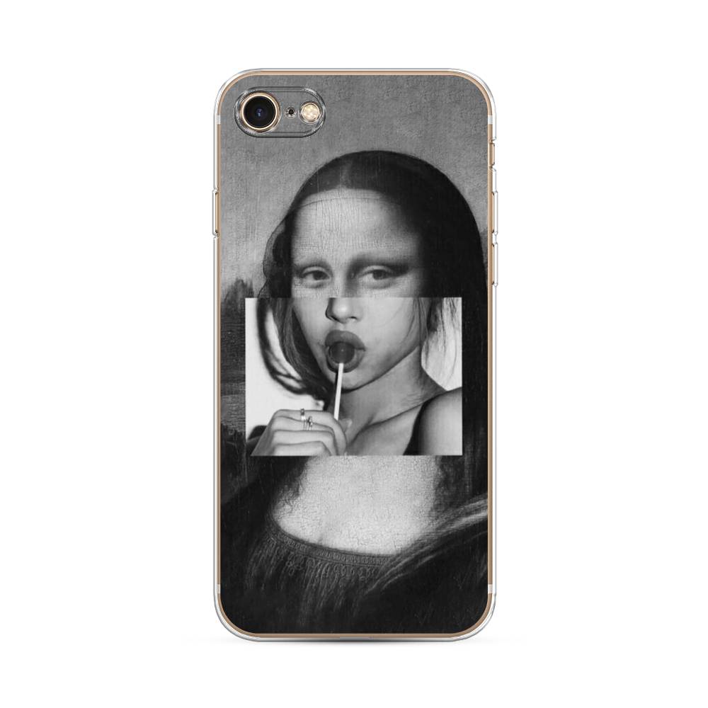 

Чехол Awog на Apple iPhone 8 / Айфон 8 "Mona Lisa sucking lollipop", Разноцветный, 10850-9