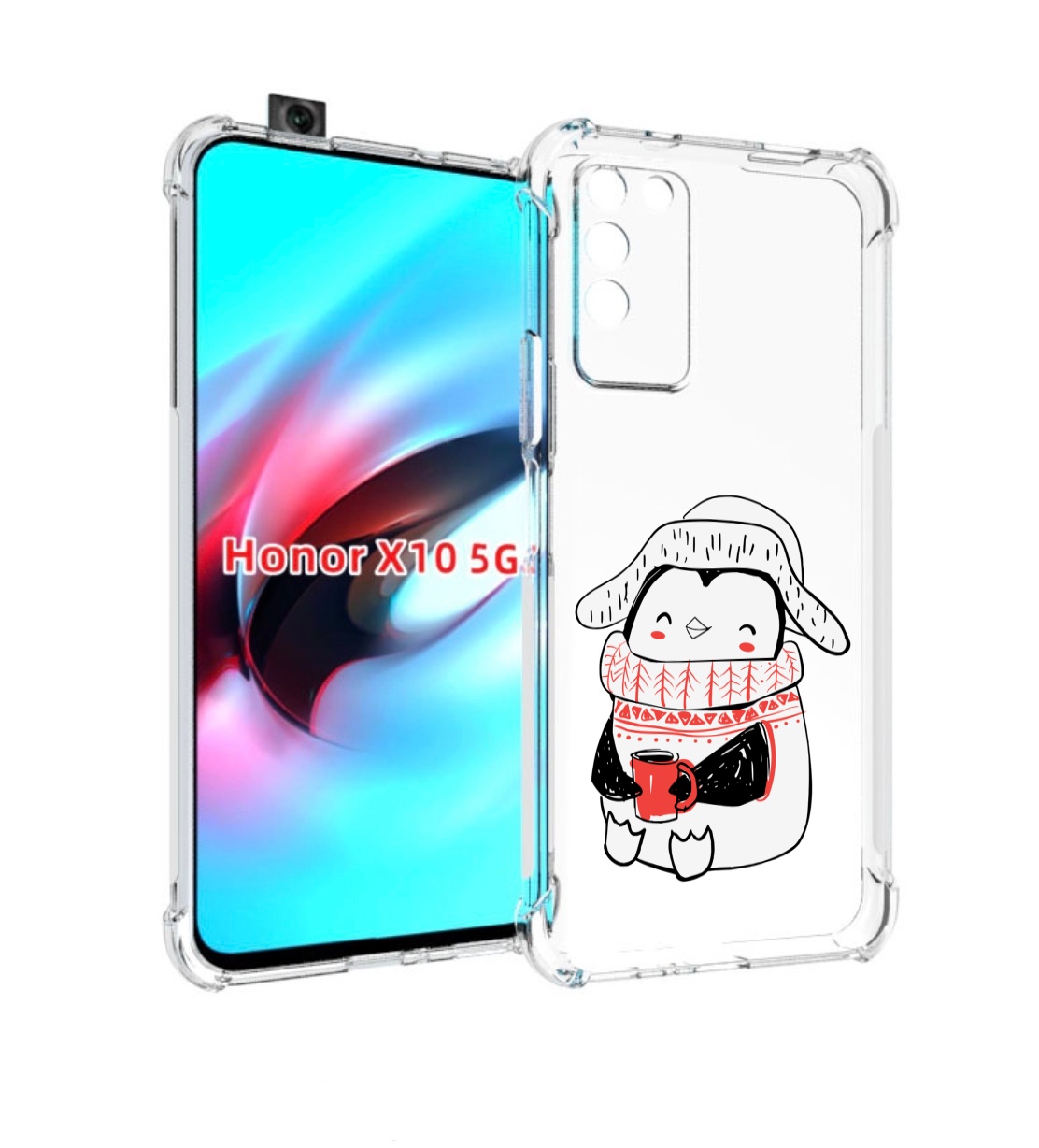 

Чехол MyPads Милый пингвин для Honor X10, Прозрачный, Tocco