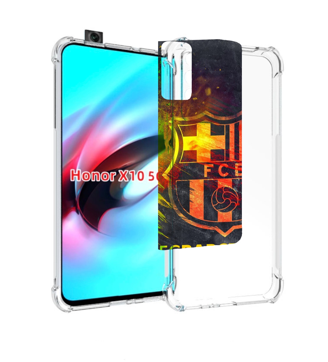 

Чехол MyPads Барселона мужской для Honor X10, Прозрачный, Tocco