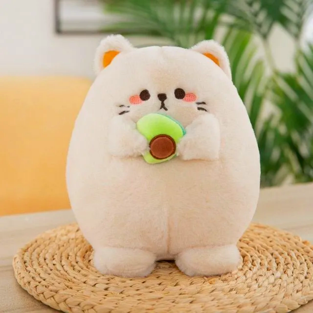 

Мягкая игрушка OH MY GEEK Котик с авокадо, 35 см, Бежевый, PlushAnime