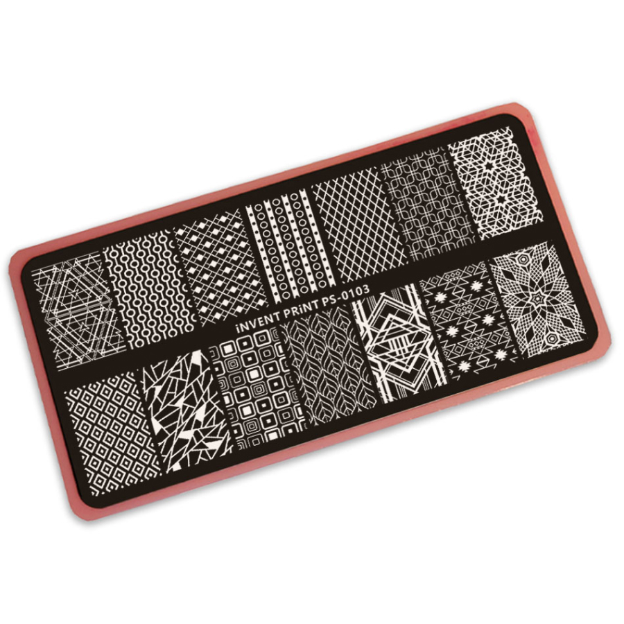 

Пластина для стемпинга Invent Print Узоры PS-103, Серый