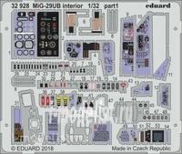 

32928 Eduard 1/32 Фототравление для MiG-29UB interior, Цветной