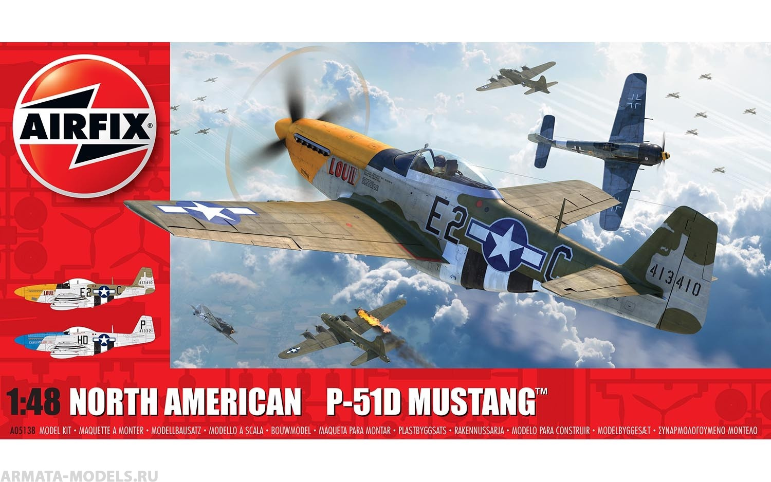 

A05138 Сборная модель самолета North American P51-D Mustang Filletless Tails