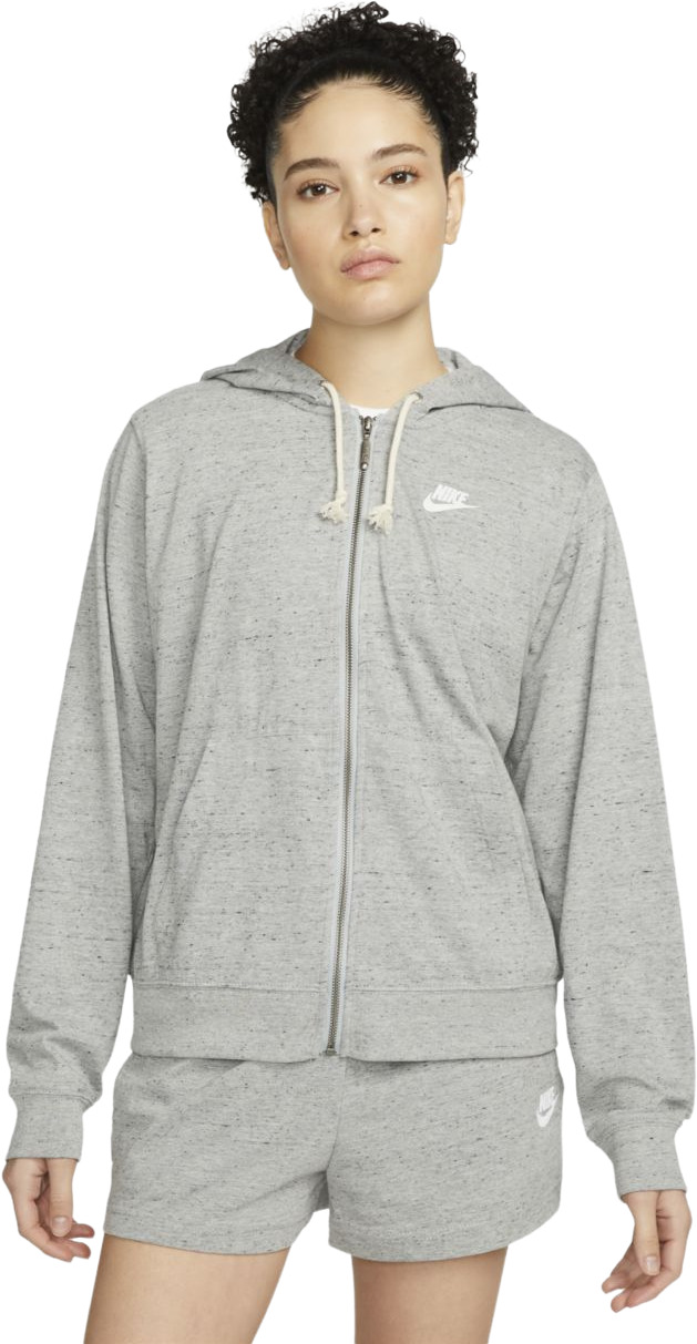 Толстовка женская Nike W Sportswear Gym Vintage Full-Zip Hoodie серая XL