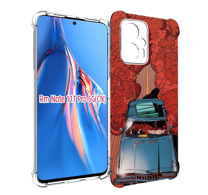Чехол MyPads машина мчится с дымком для Xiaomi Redmi Note 11T Pro / 11T Pro Plus / Poco...