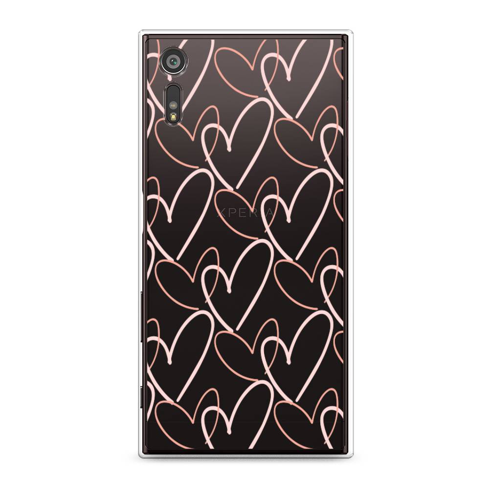 

Чехол для Sony Xperia XZ "Узор из сердечек", Розовый;бежевый, 51450-6