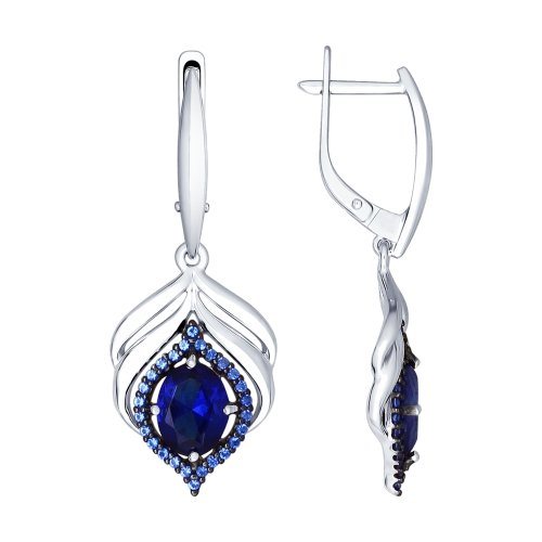 

Серьги подвески из серебра ЯХОНТ Золотой 147504, корунд/фианит, 147504