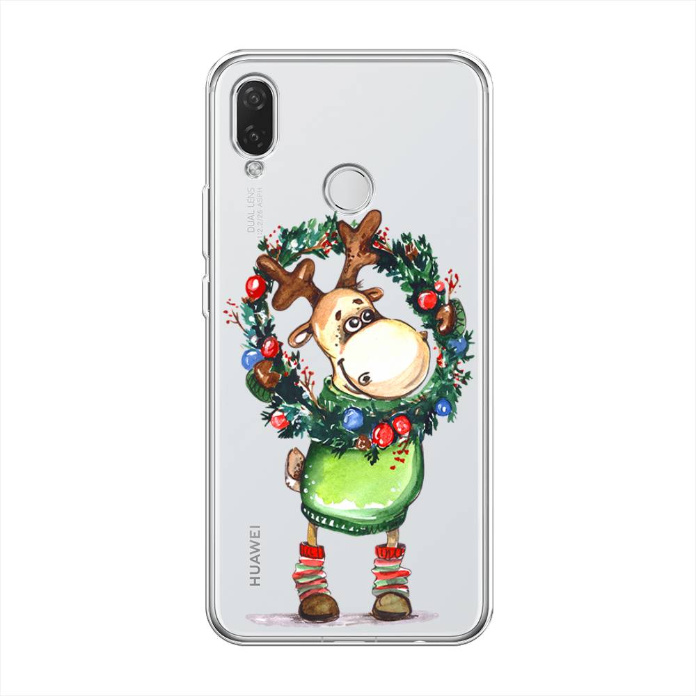 

Чехол на Huawei P Smart Plus/Nova 3i "Олень с новогодним венком", 68250-4