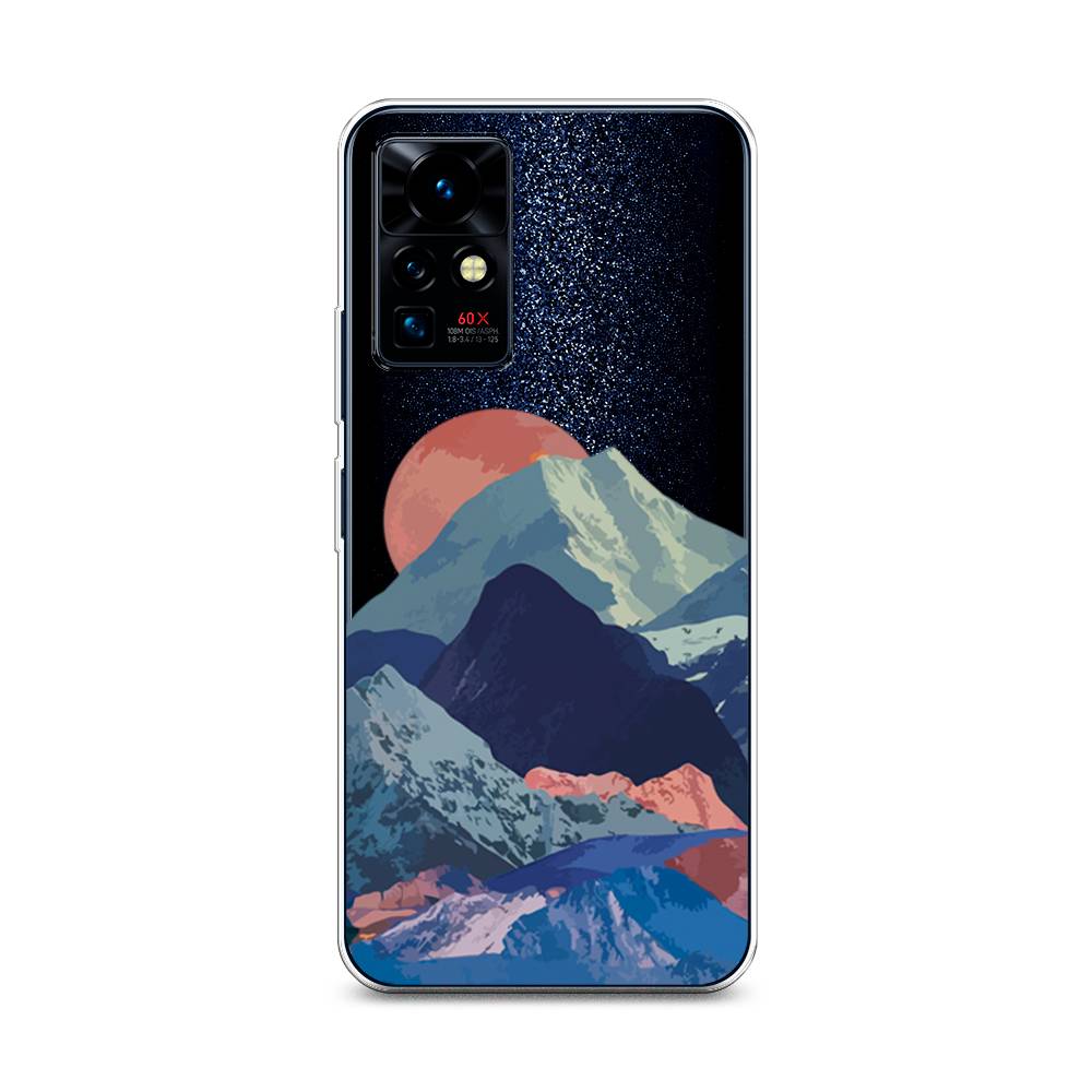 

Чехол на Infinix Zero X Pro "Закат в снежных горах", Красный;серый;голубой, 3101150-2
