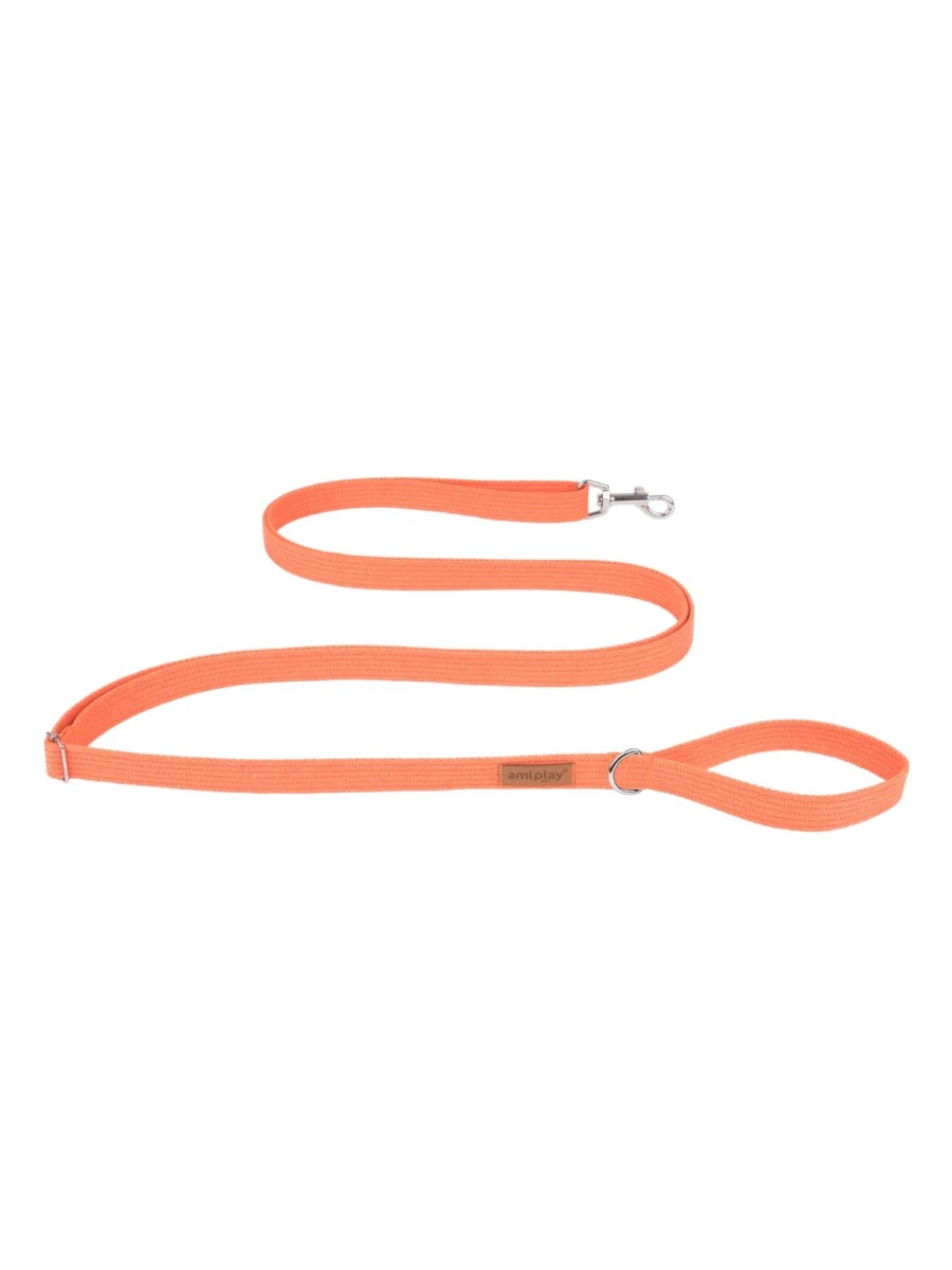 Поводок для собак регулируемый AmiPlay Easy Fix Cotton XL 160-300/3 см, оранжевый