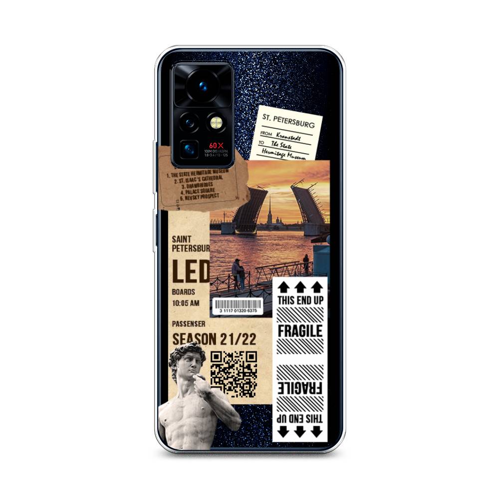 

Чехол на Infinix Zero X Pro "Санкт-Петербург коллаж", Коричневый;бежевый;белый, 3101150-6