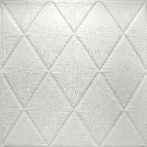 фото Панель мягкая cамоклеющаяся 3d 700x770x 700x700 4мм, 7 мм ромбы белые nobrand