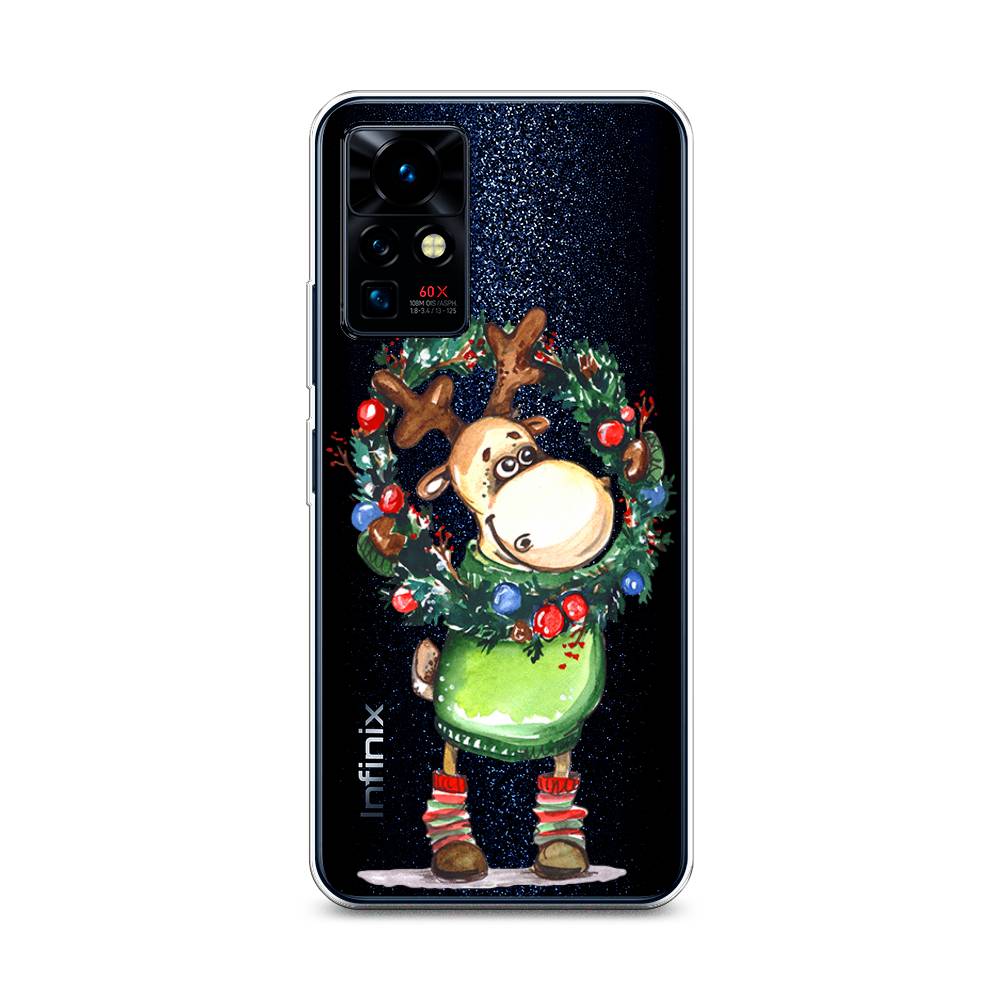 

Чехол на Infinix Zero X Pro "Олень с новогодним венком", 3101150-4