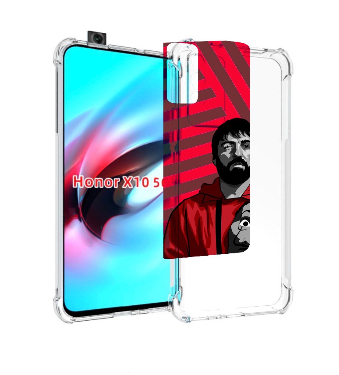 

Чехол MyPads Богата-Бумажный-дом для Honor X10, Прозрачный, Tocco