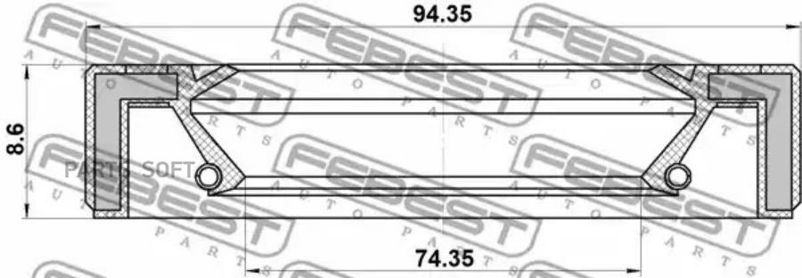 

FEBECT 95GAY76940909L 95GAY-76940909L сальник к/вала TOYOTA 1ZZ/3ZZ/4ZZ зад.