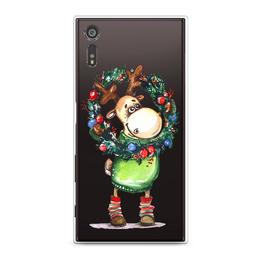 

Чехол для Sony Xperia XZ "Олень с новогодним венком", 51450-4