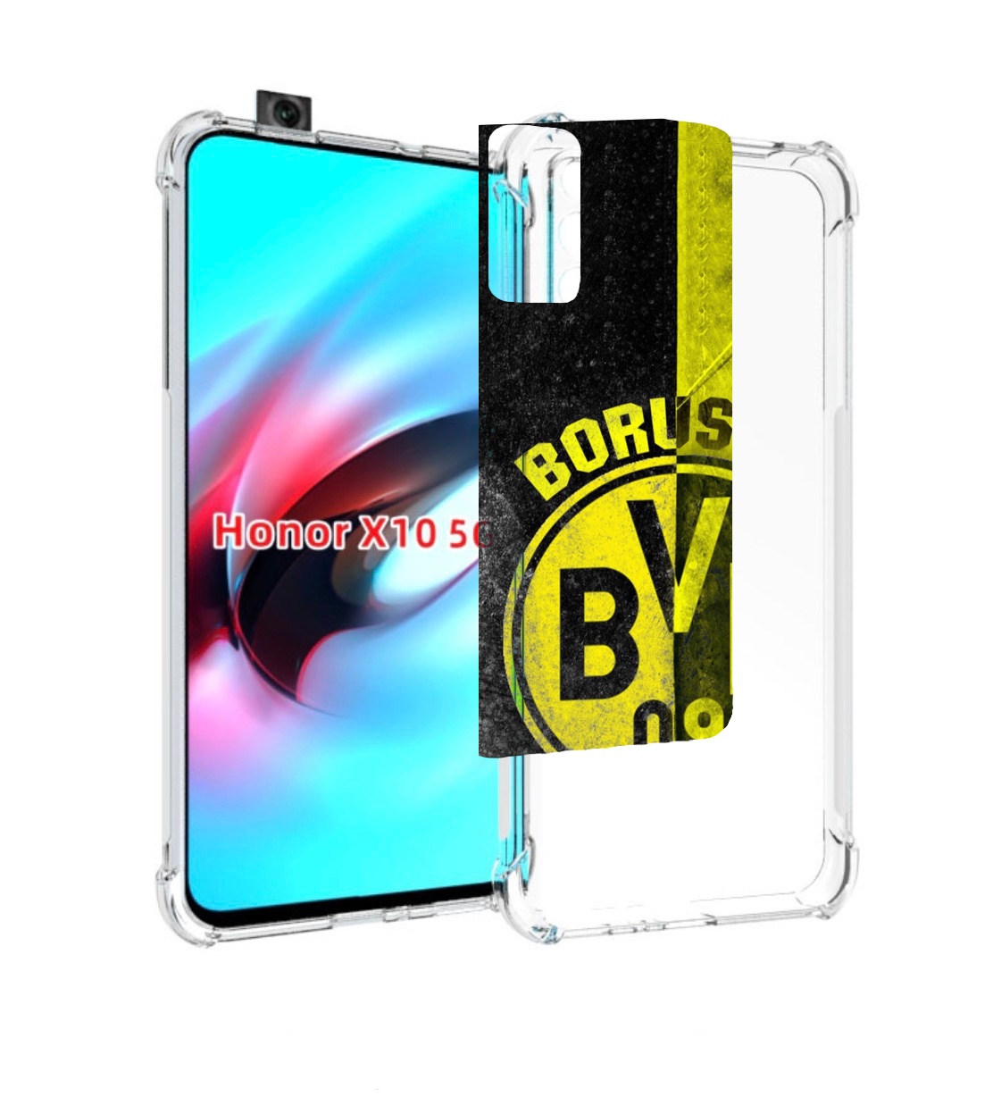 

Чехол MyPads Боруссия мужской для Honor X10, Прозрачный, Tocco