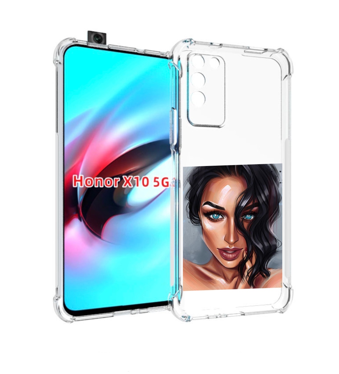 

Чехол MyPads Брюнетка для Honor X10, Прозрачный, Tocco