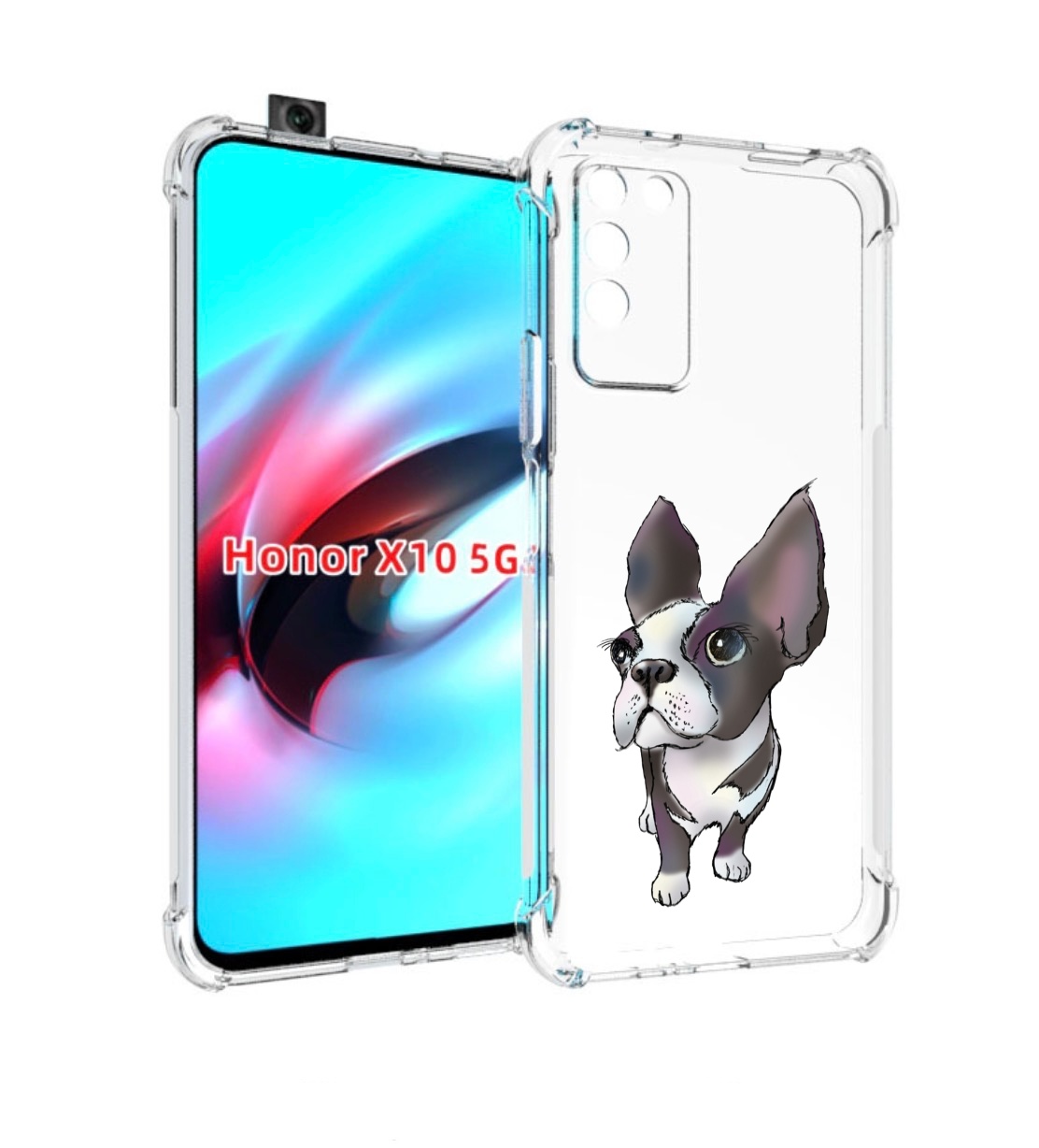 

Чехол MyPads Бульдожка для Honor X10, Прозрачный, Tocco