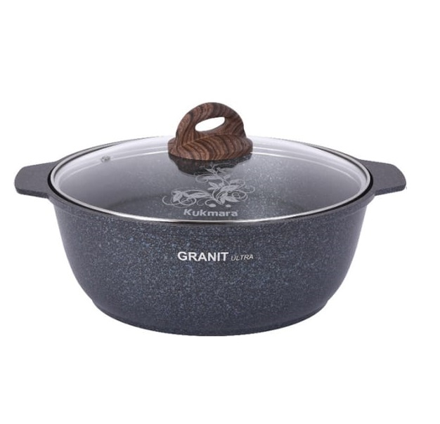 

Жаровня KUKMARA жгг41а а/пр литая 4,0л стекл/кр Granit ultra blue Кастрюля-жаровня 4л, Серый