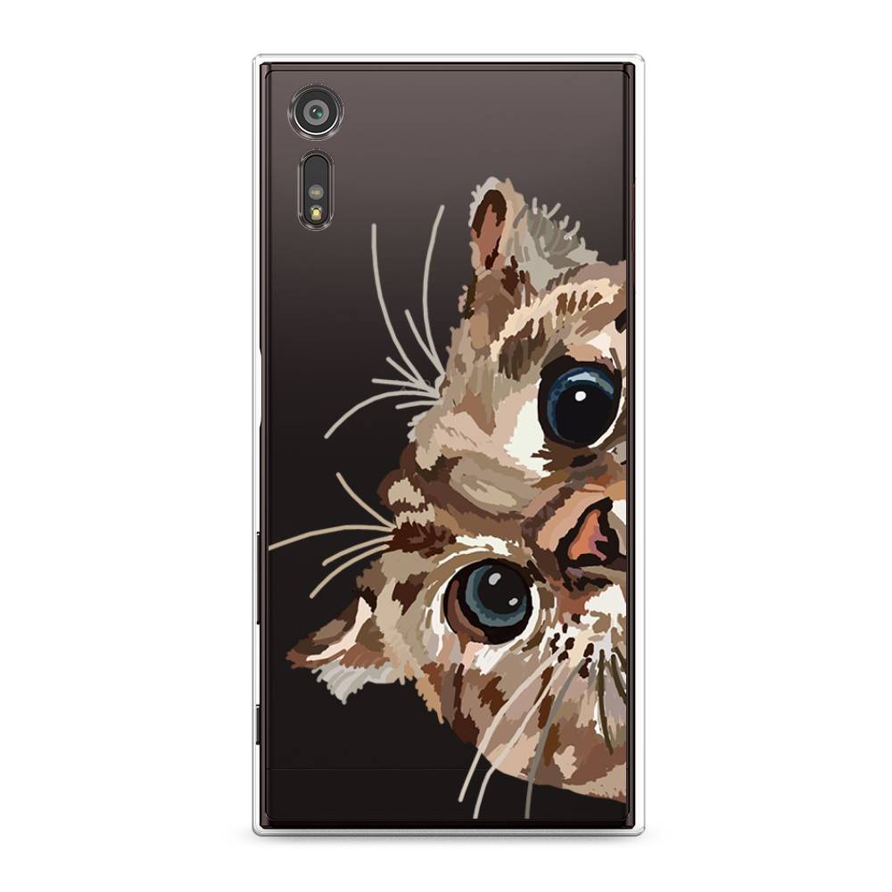 

Чехол для Sony Xperia XZ "Любопытный кот", Коричневый;синий;черный, 51450-1