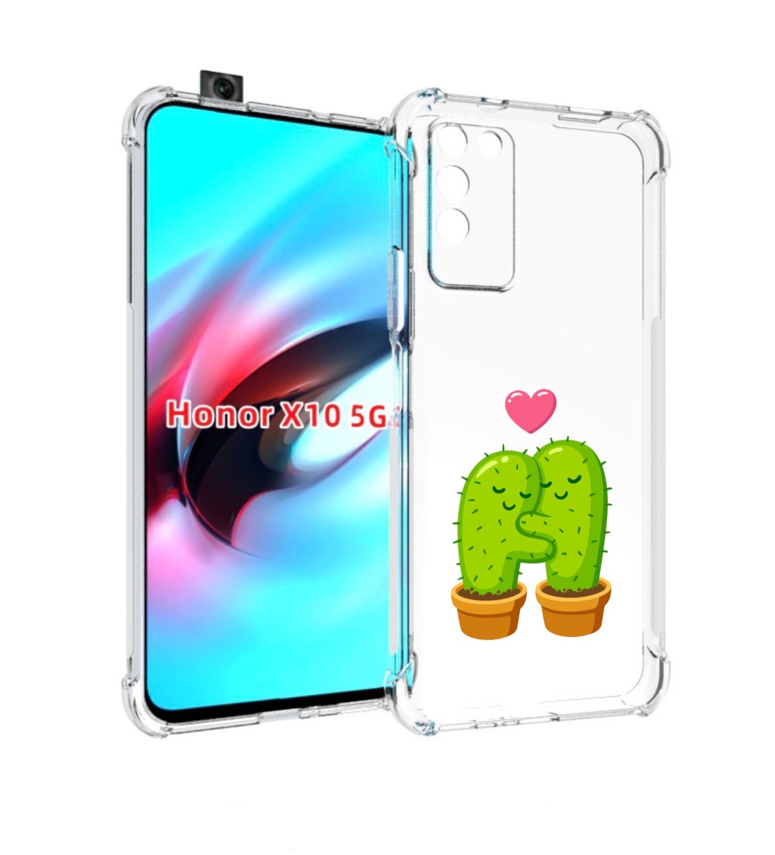 

Чехол MyPads Влюбленные-кактусы для Honor X10, Прозрачный, Tocco