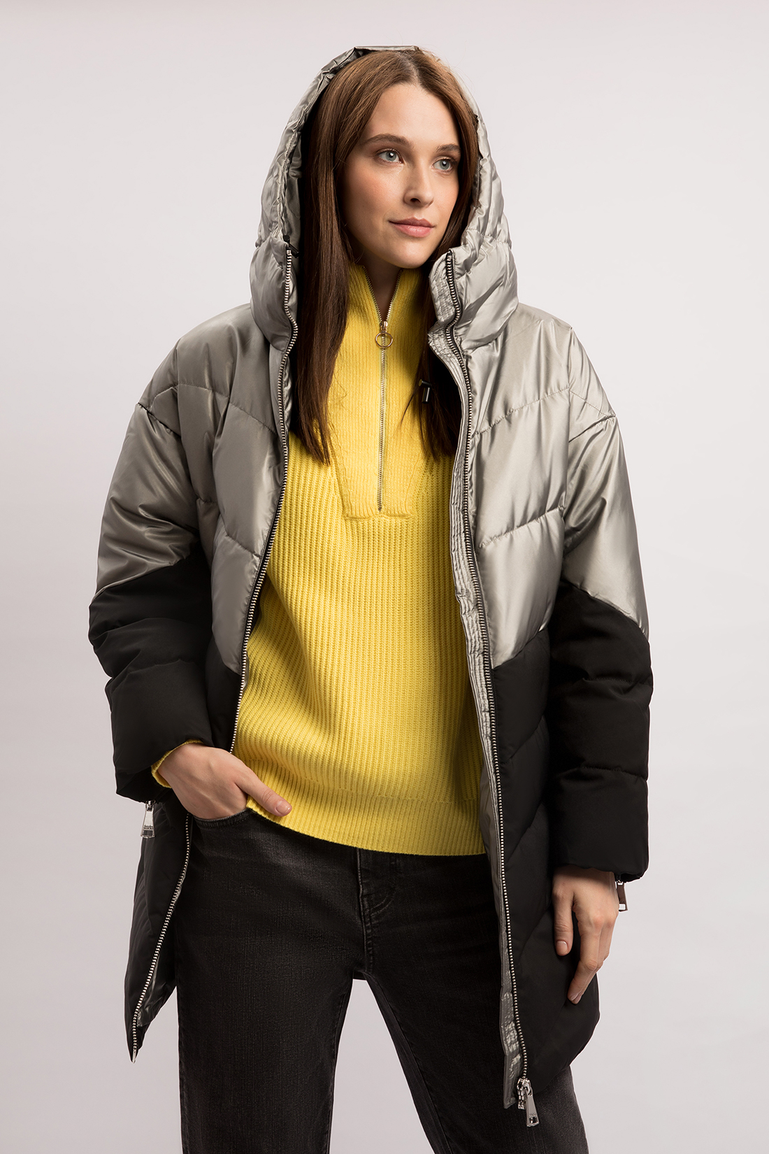 

Куртка женская Baon B0022554 серая 2XL, Серый, B0022554